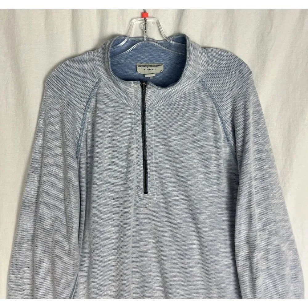 Tommy Bahama Barrier‎ Beach Sweatshirt Half Zip Reversible Mens XXL/TTG Blue
